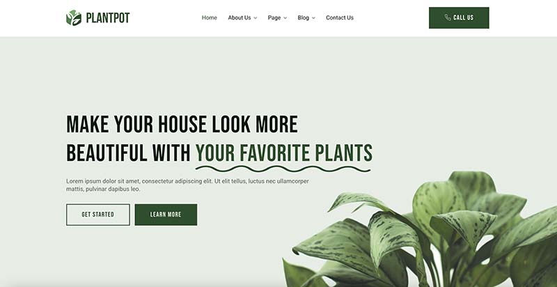 Un sito web verde con piante sopra.