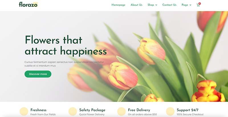 Realizzazione sito web per un negozio di fiori.