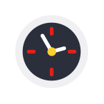 L'icona di un orologio su sfondo bianco.