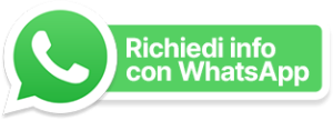 Logo verde di WhatsApp accanto al testo "Richiedi info con WhatsApp" su sfondo bianco.